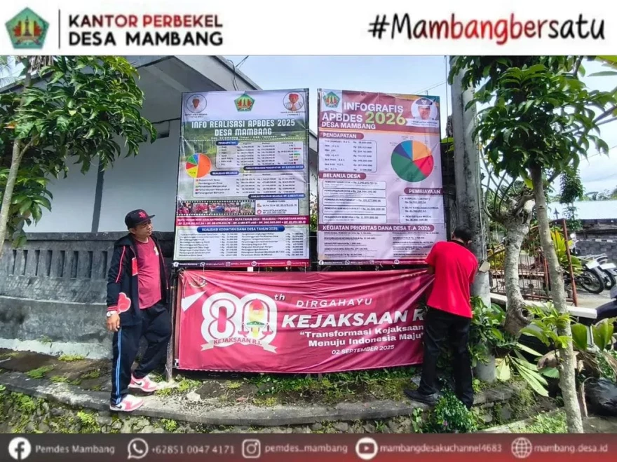 PEMASANGAN BALIHO REALISASI DAN INFOGRAFIS  APBDES  DI 4 TITIK WILAYAH DESA MAMBANG