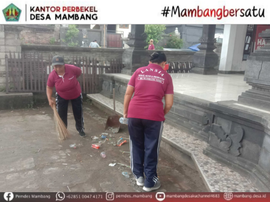 BERSIH-BERSIH DAN SENAM LANSIA BANJAR MAMBANG GEDE