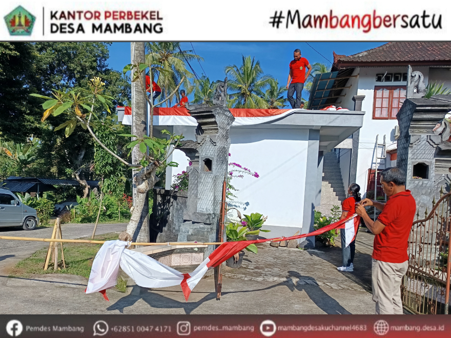 PENURUNAN BENDERA MERAH PUTIH DI KANTOR PERBEKEL DESA MAMBANG